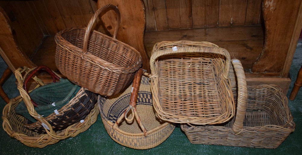A collection of wicker and other baskets (7)