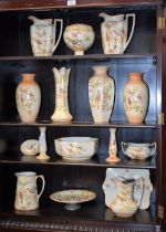 Ceramics - Crown Ducal blush ivory vases, jugs, cake stands, candlesticks,