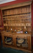 A substantial Farmhouse pine kitchen dresser,