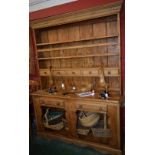 A substantial Farmhouse pine kitchen dresser,