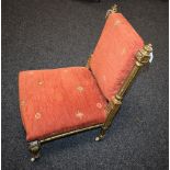 A Louis XVI Revival giltwood boudoir chair,
