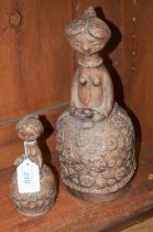 Studio Pottery - an unusual continental possibly Italian terracotta figure,