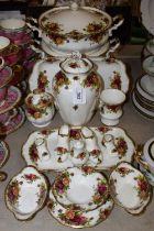 A pair of Royal Albert Old Country Roses pattern lidded tureens; six dinner plates,