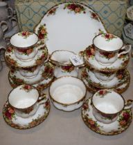 A Royal Albert Old Country Roses pattern part tea set, comprising six cups, saucers and side plates,