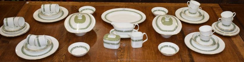 A large Royal Doulton Rondelay pattern part dinner and tea set, including oval platter,