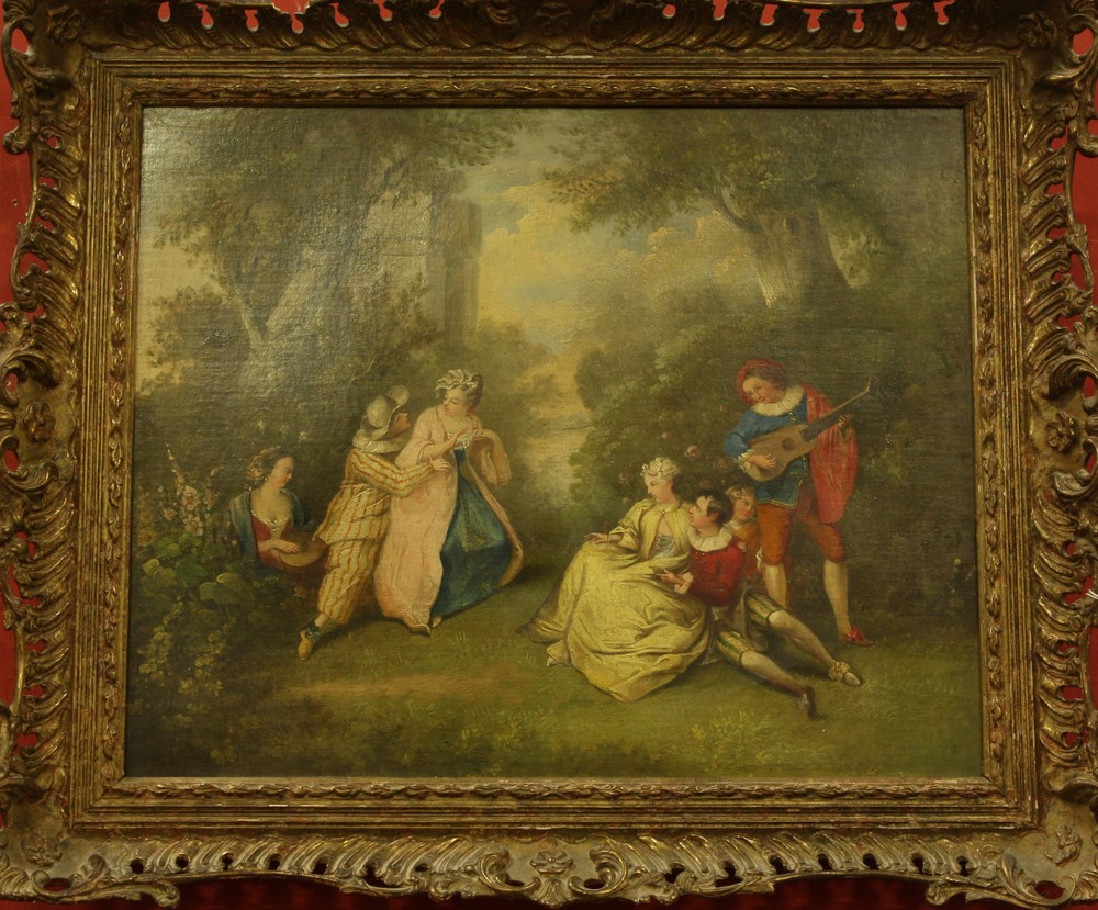 French School (19th century) A Performance in the Garden oil on canvas,