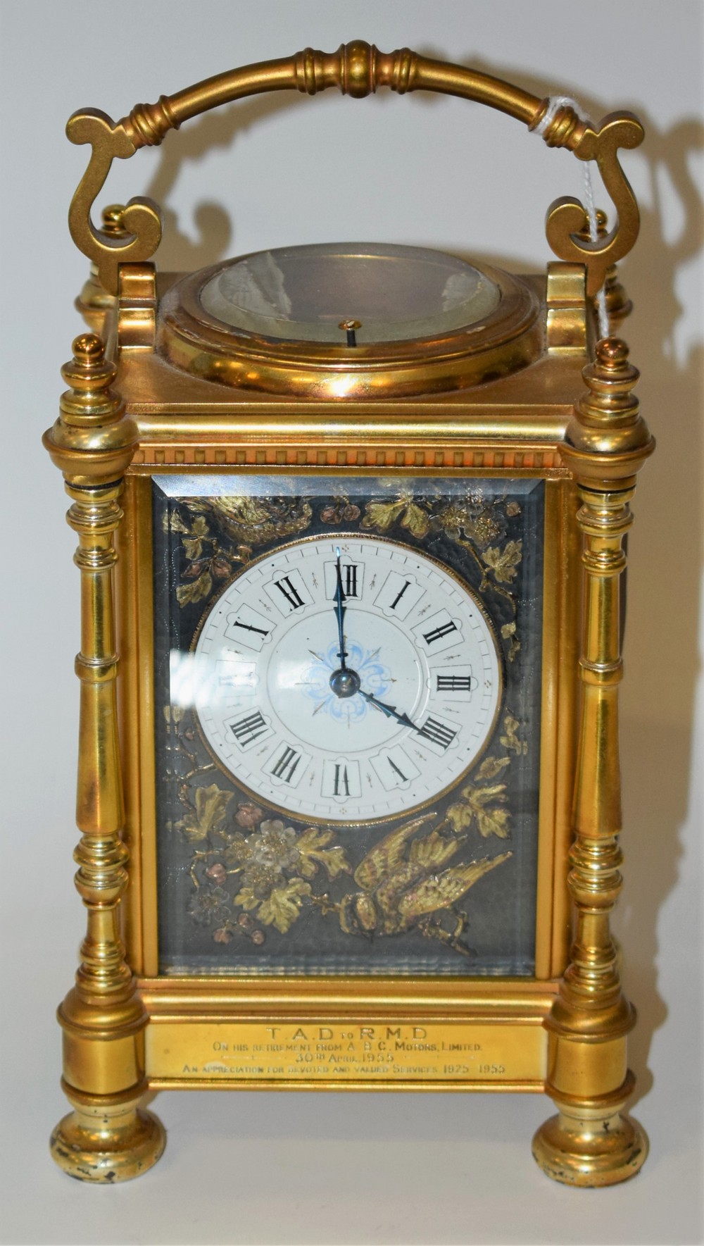 A 19th century Aesthetic Movement gilt brass repeating carriage clock, 5.