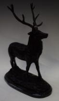 Christopher Fratin, after, Stag, bronzed metal sculpture, 36.