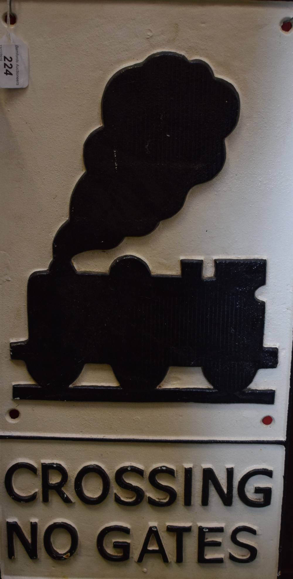 A cast metal reproduction railway sign,