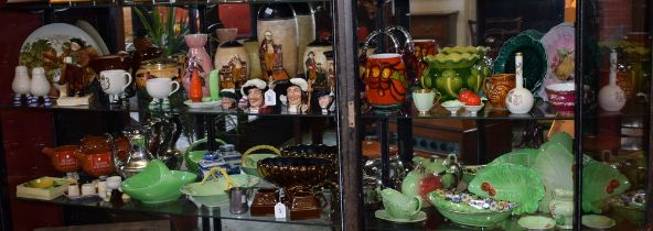 Ceramics - Bretby Dickens ware, vases, etc; a Poole pottery vase; Royal Doulton Toby jugs,