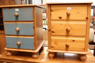 A pine bedside chest;