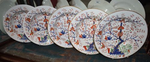 A set of five Derby dishes,