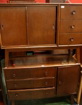 A retro mid-20th century sideboard;