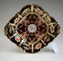 A Royal Crown Derby 2451 pattern navette shaped footed dish,