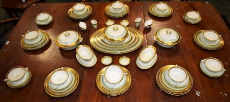 A Royal Copenhagen Dagmar pattern part dinner service, comprising graduated meat plates,