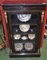 A 19th century gilt metal mounted ebonised pier cabinet,