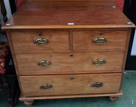 A Victorian mahogany chest, of low proportions,