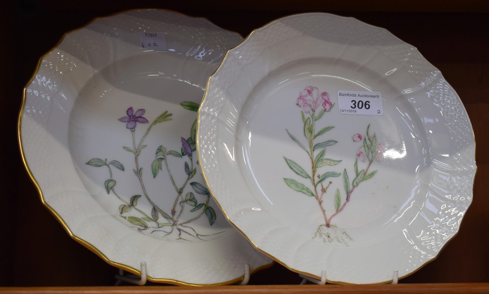 A pair of Royal Copenhagen Botanical plates,