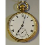 A 9ct gold half hunter pocket watch,