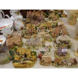 A Lilliput lane model, The Kings Arms 27cm wide; other smaller, Golden Harvest, St Lawrence Church,