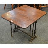 A late 19th century mahogany Sutherland table, turned legs, c.