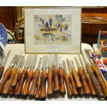 Tools - Wood Working - various Henry Taylor Diamic substantial lathe/turning chisels;