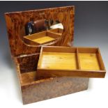 A contemporary bird's eye maple effect work/jewellery box