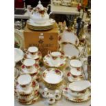 Royal Albert Old Country Roses tea and dinner ware including teapot, teacups and saucers,