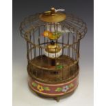 A cloisonne type birdcage clock, 19.