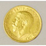 A George V gold half sovereign,