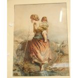 Amelia Ellery (19th century) Mother and Child signed, dated 1871, watercolour,
