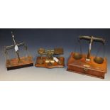 A set of 19th century apothecary scales, glass pans,