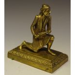 Indian School (19th century), a bronze, of a Mughal soldier, he kneels, pistol in hand,