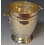 An Art Deco Christofle silver plated two handle wine cooler, 14cm, impressed marks,