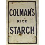 Interior Design - Salvage - an early 20th century advertisement enamel sign Colman's Rice Starch