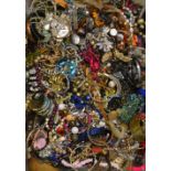 Costume Jewellery - a large quantity of vintage and retro beads, bracelets, bangles, necklaces,