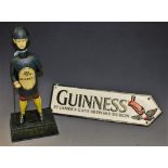 Advertising - a reproduction cast metal Guinness 'Bottle Man' money box; an advertising sign,