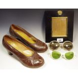 A pair of lady's 1940's Burlington shoes size 5 1/2; Vintage sunglasses inc Sant 'Angelo;
