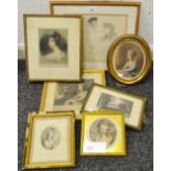 Conway, after, Stubbs, by Duchess of Devonshire, gilt metal rectangular frame with ribbon cresting,