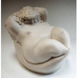 A Parian porcelain model, of a reclining female nude, by Ricardo Mesa, 16cm,