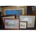 Watercolours - H. Smithburt (late 19th century) Yachts At Sea, signed and framed; G.