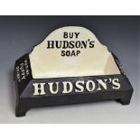 Advertising - a reproduction cast metal Hudson's Soap dogs water bowl,