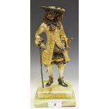A Charles II cold painted figure,