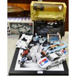 An Auto Art Gulf Porsche 917 from the Steve Mcqueen Collection, boxed; a Kyosho BMW V12 LMR,