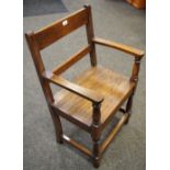 An unusually proportioned late 19th/early 20th century hall chair, c.