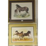 Patrick A Oxenhall, by and after Mare,foal and cockerel Limited edition 16/500, signed in pencil,