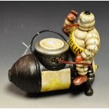 Advertising - a reproduction cast metal box, in the form of Bibendum, The Michelin Man,