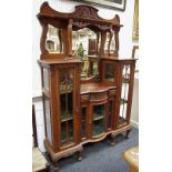 A late Victorian mahogany mirror back sideboard display cabinet