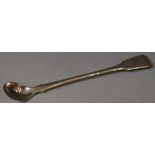 A late 19th century Canadian silver Fiddle pattern condiment spoon, marked Savage George Savage,