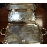 ***Withdrawn***plated two handled rectangular tray; another,